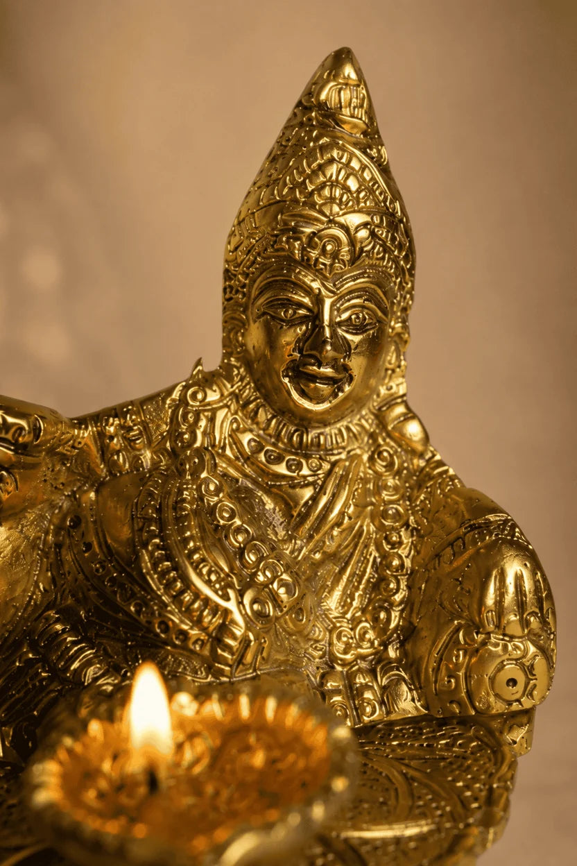 Kubera Deepam | Brass Kubera with Diya for Wealth & Debt Removal